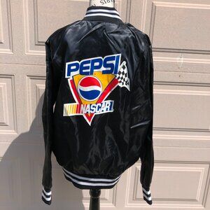 Pepsi Nascar Sportsmaster Black Nylon Windbreaker XL